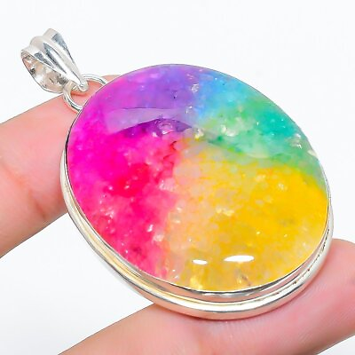 #ad Rainbow Solar Quartz Gemstone 925 Silver Jewelry Pendant For Birthday Gift $5.99