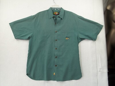 #ad Tommy Bahama Mens Button Up 100% Slik Shirt Size M Greenish blue $18.19