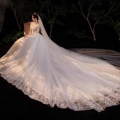 #ad Sexy Wedding Dress Simple O Neck Half Sleeve Beautiful Lace Wedding Gown $283.99