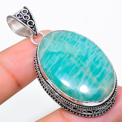 #ad Amazonite Silver Pendant Gemstone Handmade Pendant 925 Sterling Silver Jewelry $13.49