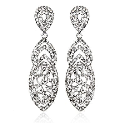 #ad #ad Pretty Silver Austrian Crystal Rhinestone Chandelier Dangle Earring Prom E108 $7.99