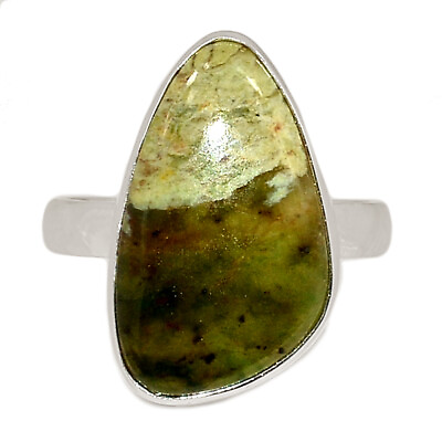 #ad Natural Chrome Chalcedony Australian 925 Silver Ring Jewelry s.7.5 CR25018 $16.99