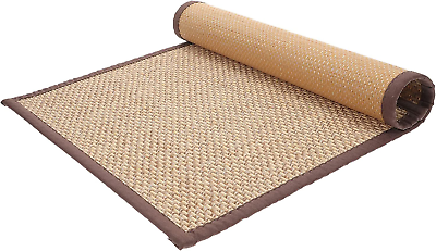 #ad Handmade Bamboo Rug Woven Straw Cushion Rattan Sitting Mat Yoga Meditation Gift $34.99