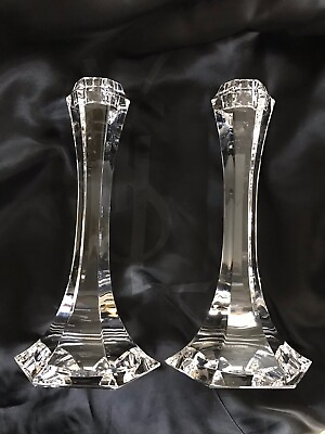 #ad SAINT LOUIS FRANCE VEGA Crystal Candlesticks Large Pair 9.4”H List $350.00 $224.99