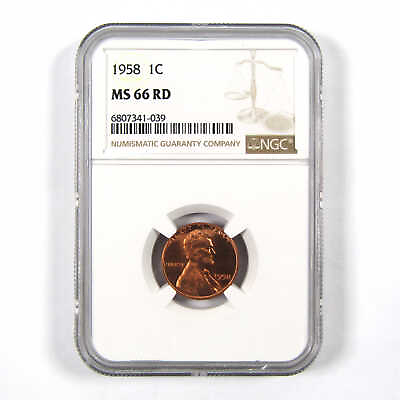 #ad 1958 Lincoln Wheat Cent MS 66 RD NGC Penny 1c Uncirculated SKU:I9683 $22.99
