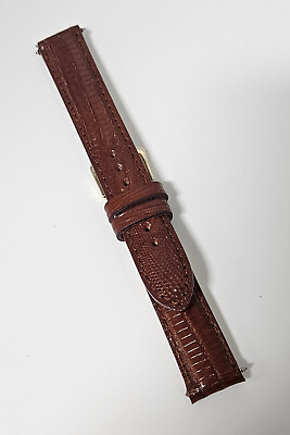 #ad 17mm Cognac Genuine Lizard LONG Watch Strap MADE IN THE USA 6471 17L $29.95