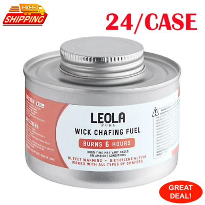 #ad 24 Case Bulk 6 Hour Wick Chafing Dish Fuel Can Chafer Food Buffet Warmer Case $37.28