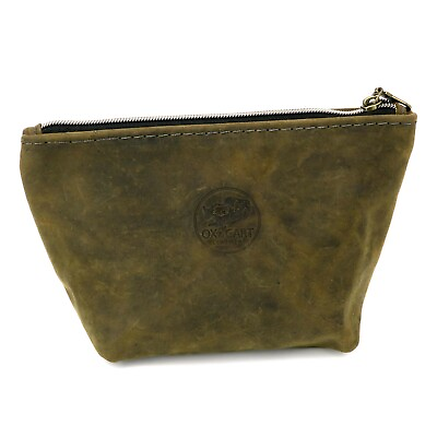 #ad Ox amp; Cart The Sololá Pouch Olive Cosmetic Bag Handcrafted Leather Spring Hill TN $19.95