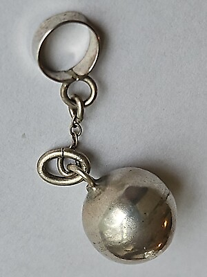 #ad Sterling Silver BALL AND CHAIN Charm Husband Wife LOL VINTAGE $9.99