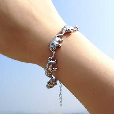 #ad Elegant 925 Sterling Silver New Women Fashion Jewelry Charm Elephant Bracelet $19.74