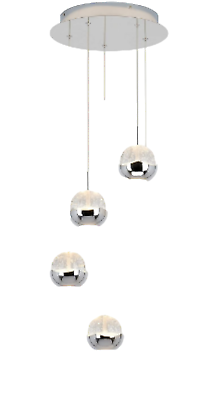 #ad Artika Oracle 22W Integrated LED 5 Light Modern Hanging Light Chandelier ... $69.99