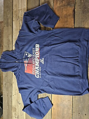 #ad NFL Team Apparel New England Patriots Blue Hoodie Hooded Shirt Sz XL $15.00