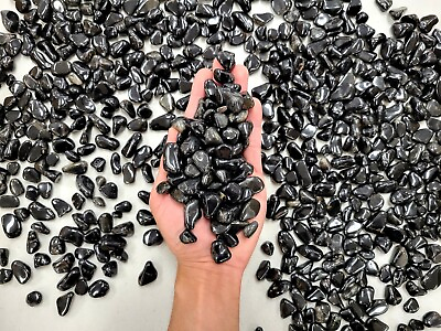 #ad Small Tumbled Black Onyx Crystal Stones Bulk Tumbled Gemstones for Jewelry $8.95