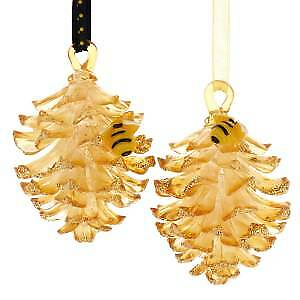 #ad Set of 2 Gold Pinecone Ornaments T2813 w $18.69