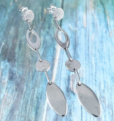 #ad Sterling Silver Fancy Dangle Earrings $14.95