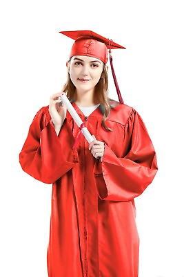 #ad Graduation Cap and Gown with 2024 Year Tassel College amp; High School Unisex Red $23.79
