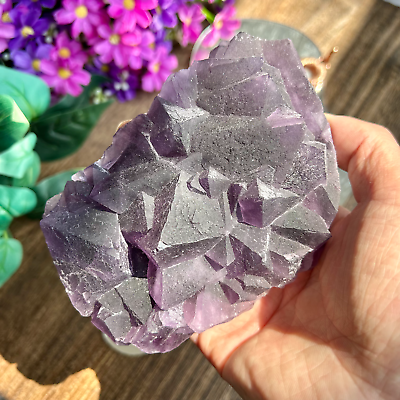 #ad 810g Rare deep purple fluorite mineral crystal specimen China $100.00