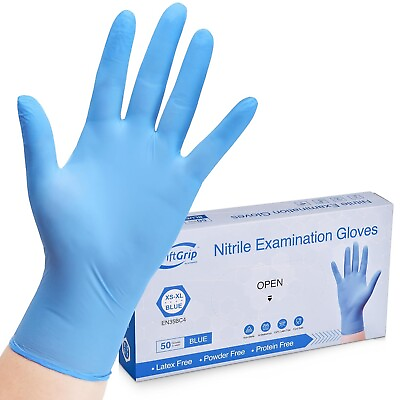#ad Disposable Nitrile Exam Blue 3 6mil Latex Free Medical Cleaning Food Safe Gloves $7.99