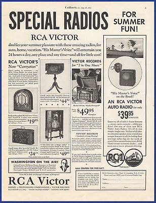 #ad Vintage 1933 RCA VICTOR Model Tube Radio 30#x27;s Print Ad $12.71