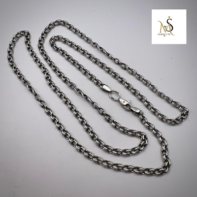 #ad Vintage Chain Necklace Jewelry Sterling Silver 925 Women#x27;s Men#x27;s Marked 12.4 gr $119.00