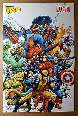 #ad Marvel Team Up Heroes Good Guys Poster by Scott Kolins $7.50