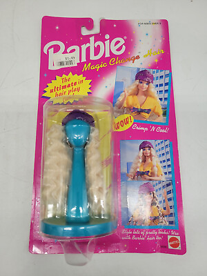 #ad Barbie DOLL Magic Change Hair Blonde Crimp N Cool With Bandanna Mattel 68090 $12.00