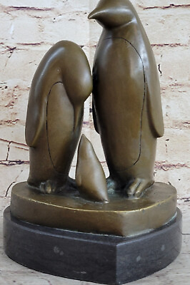 #ad Art Deco Hand Made Penguin Penguins Bird Alaska Hot Cast Sculpture Figurine $199.00
