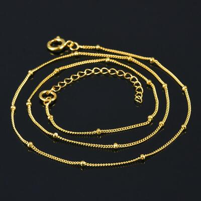 #ad 18” Curb Chain Necklace 18K Gold Vermeil on Sterling Silver with Extender 2.39g $42.00