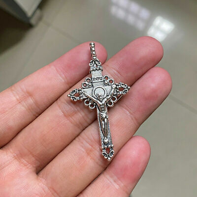 CHRISTIAN CROSS JESUS GOD HOLY CHURCH pendant necklace 925 Sterling Silver 20quot; $19.98