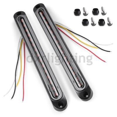 #ad 2X 10quot; LED Truck Trailer Tail Brake Flowing Turn Signal Light Bar Strip DRL Stop $19.98