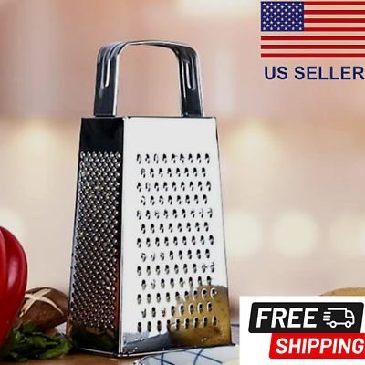 #ad 1pc Stainless Steel Multifunction 4 Sided Box Cheese Grater Shredder for Kitchen $7.40