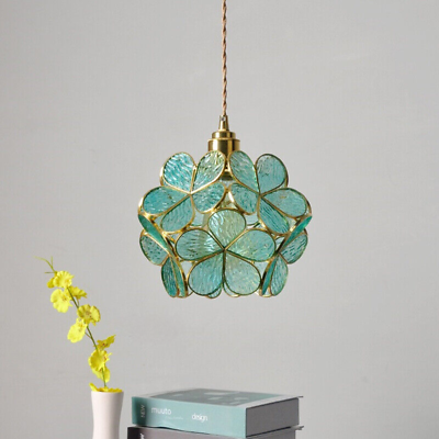 #ad Green Mediterranean Petal Pendant Light Flower Chandelier Ceiling Lamp $60.84