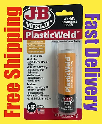 #ad 8237 Jb Weld J B PlasticWeld Epoxy Putty Stick $9.50