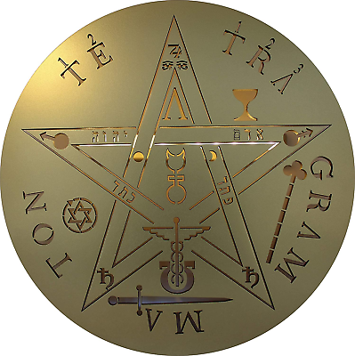 #ad Tetragrammaton Pentagram Talisman Esoteric Large Pentacle for Wall Mount $85.99
