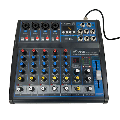 #ad Pyle 6 Channel Bluetooth Sound Board Mixer System for DJ Studio Audio Equipment $71.99