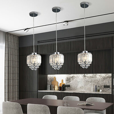 Modern Chandelier Crystal Hanging Pendant Lighting Kitchen Island Fixture Decor $37.00