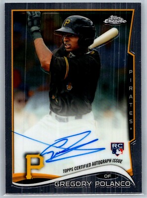 #ad Gregory Polanco 2014 Topps Chrome RC Autograph Rookie Auto #GP Pittsburgh $3.99