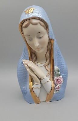 #ad Vintage Porcelain Bust of the Virgin Mary Rare Lipper amp; Mann Japan Hand painted $93.50