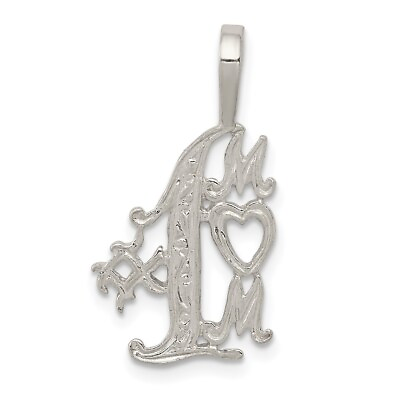 #ad 925 Sterling Silver #1 Mom Necklace Charm Pendant $20.56