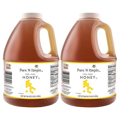 #ad 2 pack Pure #x27;N Simple 100% Pure Honey 80 oz Plastic Bottle $32.50