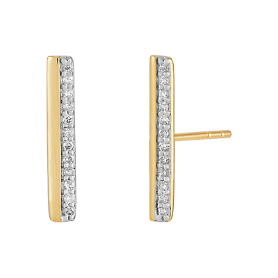 #ad Welry 1 10 cttw Diamond Split Bar Stud Earrings in 10K Yellow Gold $143.99