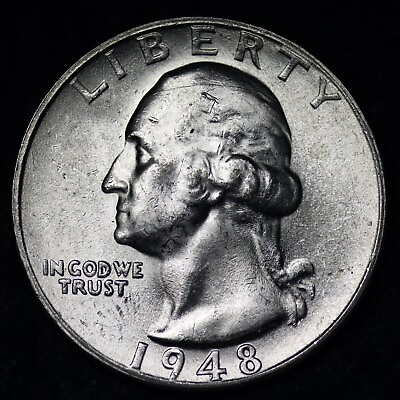 #ad 1948 S Washington Silver Quarter GEM BU *UNCIRCULATED* MS E292 JRP $27.58