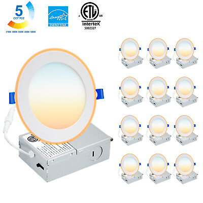 #ad 4 Inch 6 Inch 5CCT Dimmable Canless LED Recessed Ceiling Light with Night Light $97.00