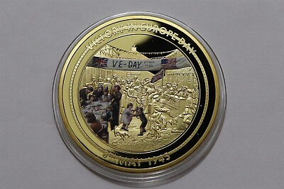 #ad 🧭 🇬🇧 UK GB 70mm MASSIVE GOLD PLATED MEDAL VE DAY 70 YEARS B70 #117 $66.33