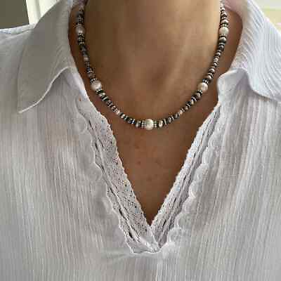 #ad Elegant Pearl amp; Silver Necklace Stunning Feminine Sparkly Unique Choker $231.00