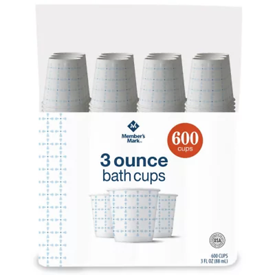#ad 2PK Member#x27;S Mark Printed Paper Bath Cold Cup 3 Oz. 600 Ct EACH FREE SHIPPING $29.93