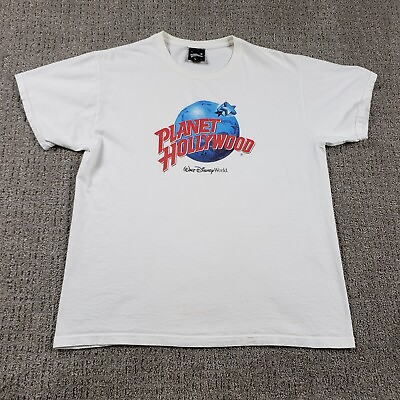 #ad Disney Planet Hollywood Shirt Mens Large Vintage 90s White $10.00