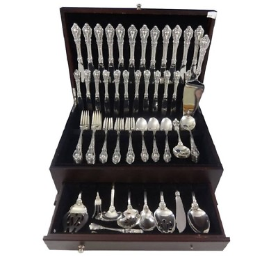 #ad Eloquence by Lunt Sterling Silver Flatware Service For 12 Set 82 Pieces Huge $6500.00
