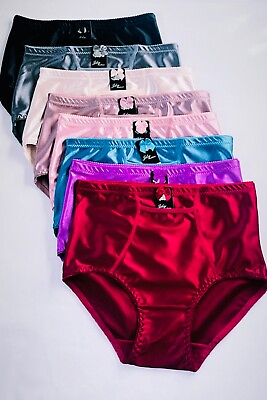 #ad 3 6 Lingerie Satin Panties Womens Underwear Full Coverage Briefs Travel Pocket $14.95