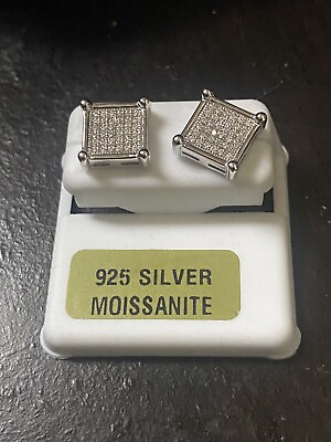 #ad Moissanite earrings 925 Sterling 2 Ct $150.00